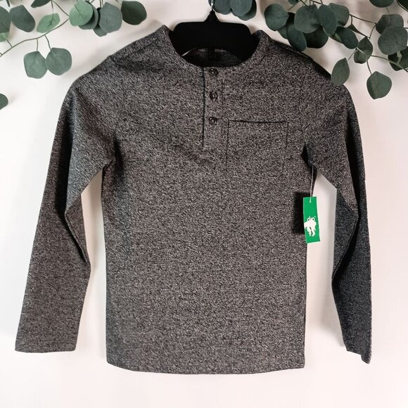 👕 Dip Grey Long Sleeve Henley Shirt – Kids Size S (6–7) – NEW with Tags - Picture 1 of 6